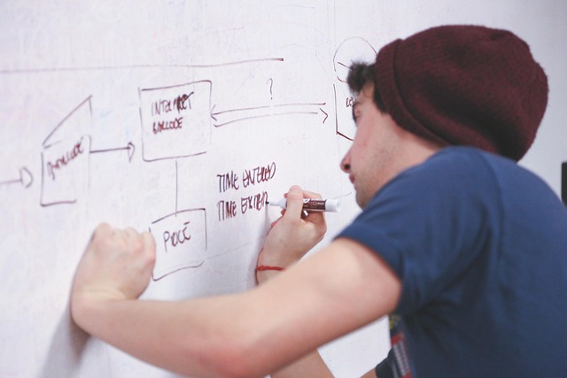 whiteboard, man, presentation